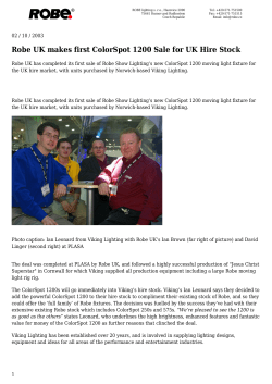 Robe UK makes first ColorSpot 1200 Sale for UK