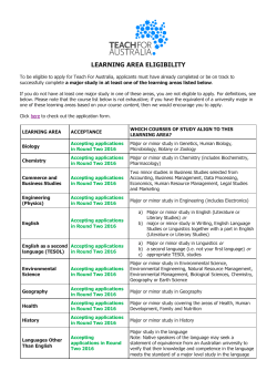 learning area eligibility