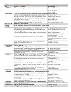 DAY 1 HEALTHY FOOD ENVIRONMENTS TIME SESSIONS
