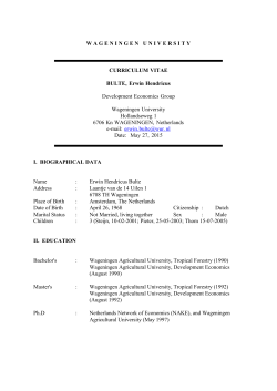 CURRICULUM VITAE BULTE, Erwin Hendricus