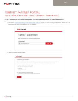 Existing Partner FAQ - Fortinet Partner Portal