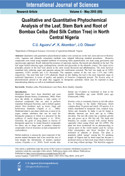Qualitative and Quantitative Phytochemical Analysis of the Leaf