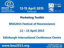 Key messages www.bna2015.org  +44 (0) 1360