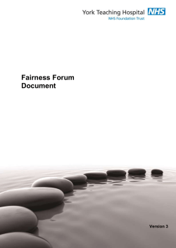 Fairness Forum - York Teaching Hospital NHS Foundation Trust