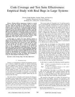 Code Coverage and Test Suite Effectiveness