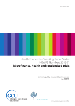 Health Economics Working Paper Series HEWPS Number: 201501