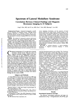 Spectrum of Lateral Medullary Syndrome