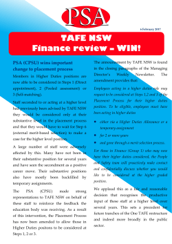 TAFE NSW Finance review – WIN!