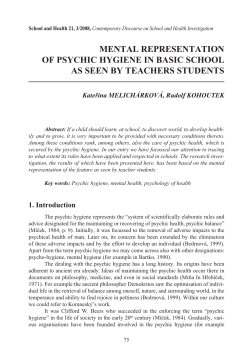 mental representation of psychic hygiene in basic school as seen by