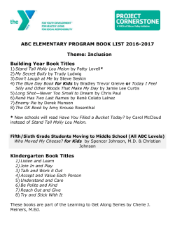 ABC ELEMENTARY PROGRAM BOOK LIST 2016