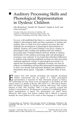 Auditory processing skills and phonological representation in