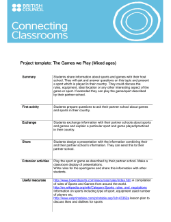 Project template: The Games we Play