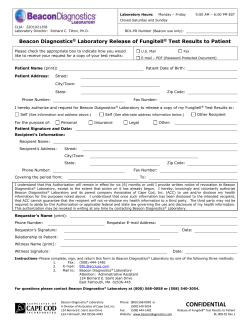 Test Results Release Form - Beacon Diagnostics Laboratory