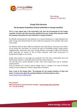 Press release, 03.05.2013 - Energy Cities becomes the European