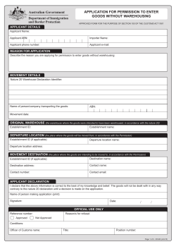 B1240 - Application for Permission to Enter Goods without