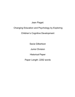 Jean Piaget - National History Day in Wisconsin