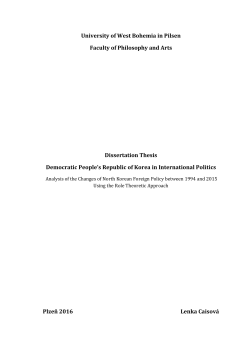 University of West Bohemia in Pilsen Faculty of Philosophy and Arts