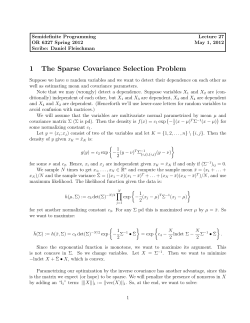 1 The Sparse Covariance Selection Problem