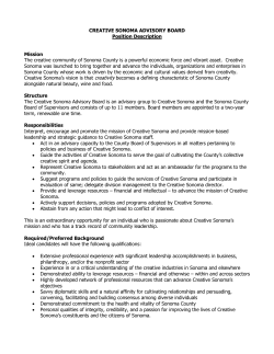 CREATIVE SONOMA ADVISORY BOARD Position Description