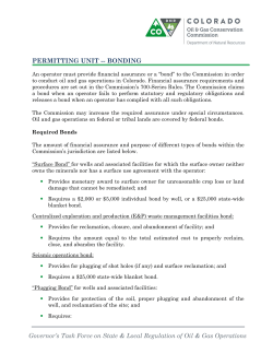 BONDING - Colorado Oil and Gas Conservation Commission