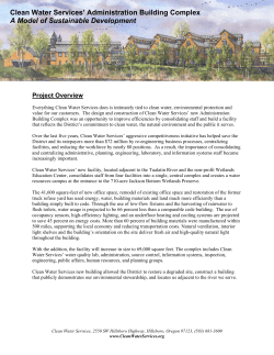 Clean Water Services` Administration Building Complex A Model of