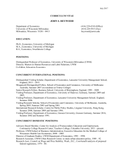 curriculum vitae - University of Wisconsin
