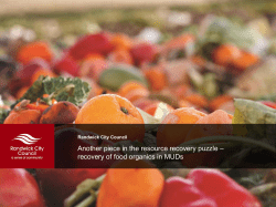 Another piece in the resource recovery puzzle &ndash; recovery of food