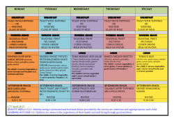 MONDAY TUESDAY WEDNESDAY THURSDAY FRIDAY