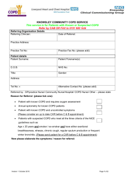 KNOWSLEY COMMUNITY COPD SERVICE