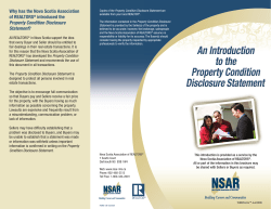 Introduction to the Property Conditions Disclosure