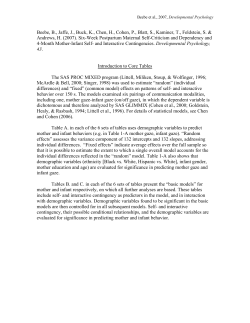 Blatt Basic Model Tables of Self- and Interactive Contingency