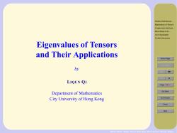 Eigenvalues of tensors and their applications