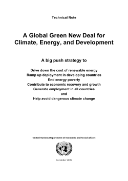 A Global Green New Deal for Climate, Energy, and Development