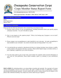 Corps Member Status Report Form