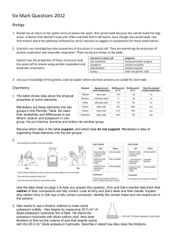 Six Mark Questions 2012 Biology Rachel has an injury to her spinal