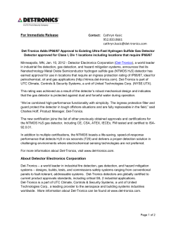 Det-Tronics Adds IP66/67 Approval to Existing Ultra