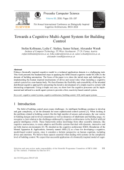 Towards a Cognitive Multi-agent System for