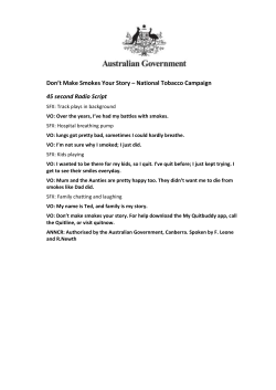 Don`t Make Smokes Your Story &ndash; National Tobacco