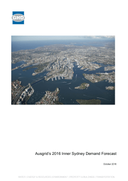 Ausgrid`s 2016 Inner Sydney Demand Forecast