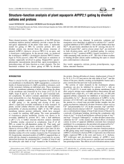 Structure&ndash;function analysis of plant aquaporin AtPIP2