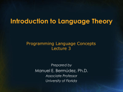 Lecture - 03: Introduction Language Theory