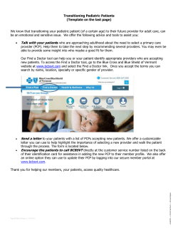Pediatric Patient Transition Template