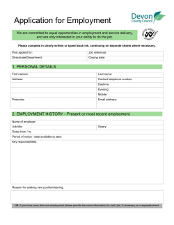 Application for Employment