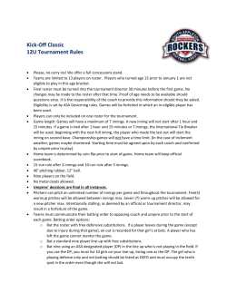 Kick-Off Classic 12U Tournament Rules