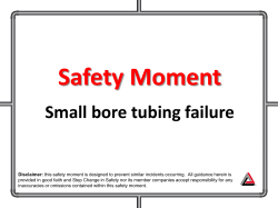 Safety Moment Small bore tubing failure