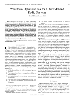 Waveform optimizations for ultrawideband radio systems