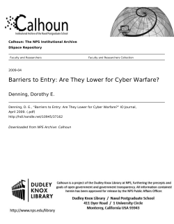 Barriers to Entry: Are They Lower for Cyber