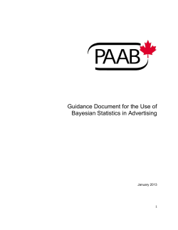 Guidance Document for the Use of Bayesian Statistics in