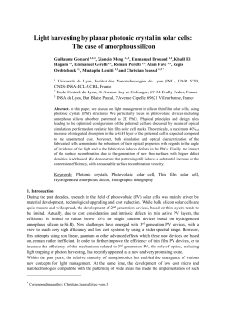 Light harvesting by planar photonic crystal in solar cells - Hal-SHS