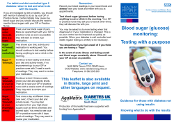 Blood sugar (glucose) monitoring: Testing with a purpose